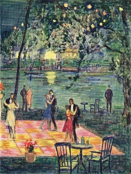 Sketch of the dancing area and garden of Murrays River Club