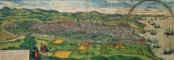 Spain. Catalonia. Barcelona. Map, 1576 at Civitates