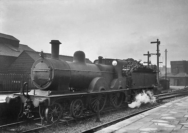 Steam engine in a station