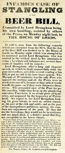 Strangling of the Beer Bill by Lord Brougham