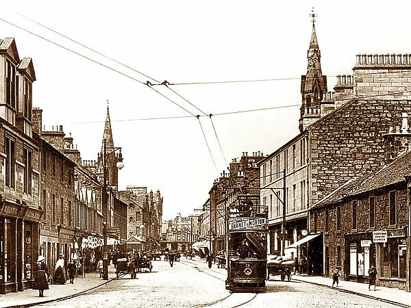 Tram on the High Street, Kirkcaldy, early 1900s