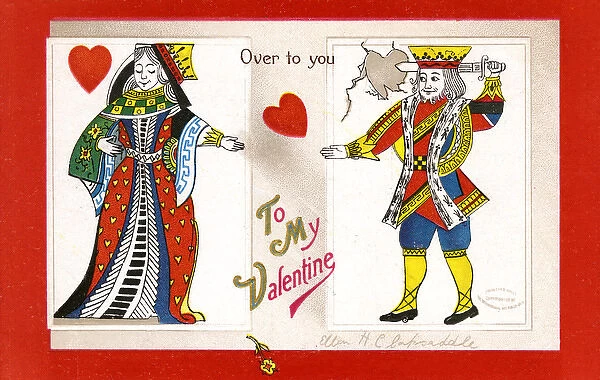 Valentines card with king and queen