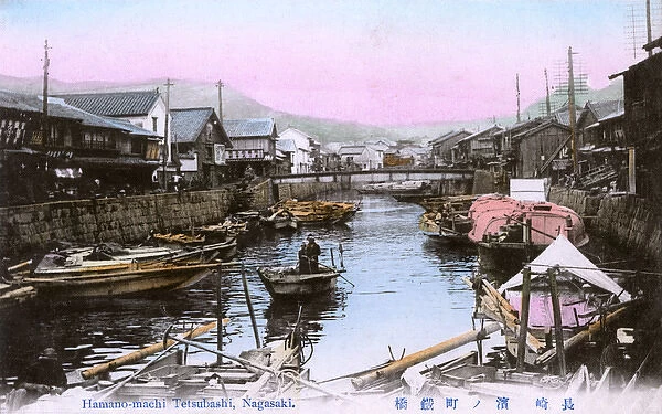 Waterway through Hamano-machi, Nagasaki, Japan