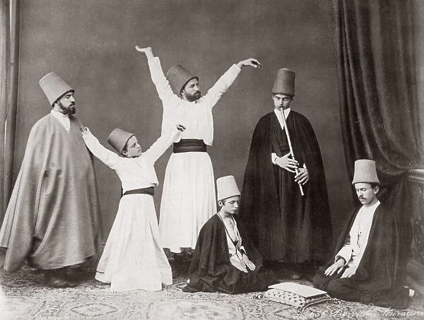 Whirling Dervishes ceremonial dancers, Turkey, c. 1890