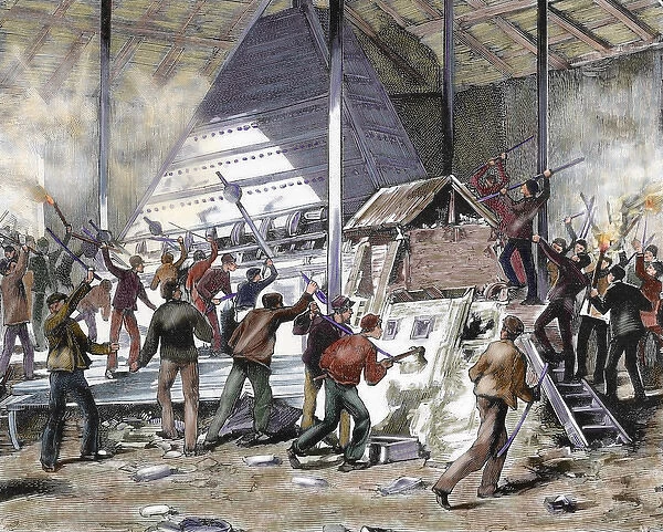 Workers strike in Jumet (Belgium) on 26 March 1886. Strikers