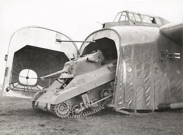 WW II - T-19 Locust tank emerging from a Hamilcar gilder