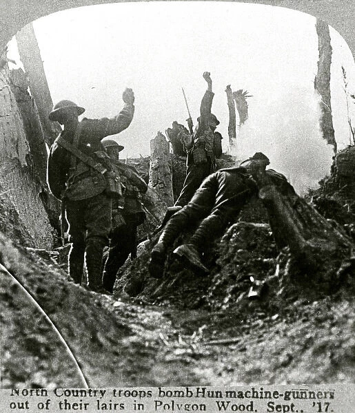 WW1 - North Country troop trench warfare in Polygon Wood