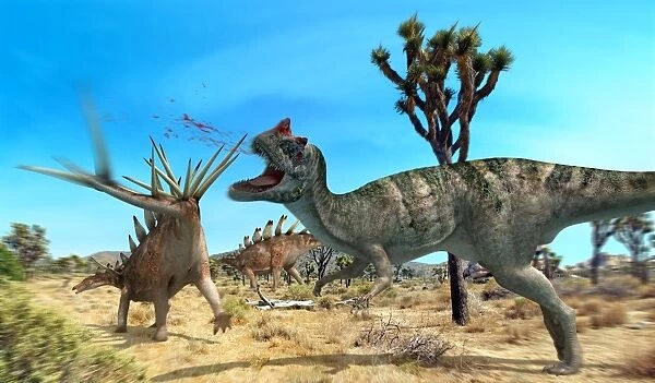 Ceratosaurus and Dacentrurus, artwork