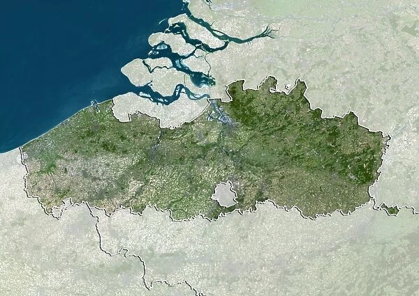 Flanders, Belgium, satellite image