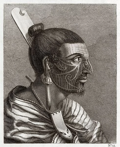 Maori man, profile, 18th century