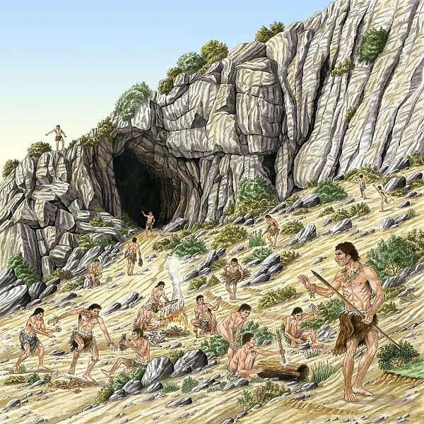 Palaeolithic human culture, artwork C016  /  8280