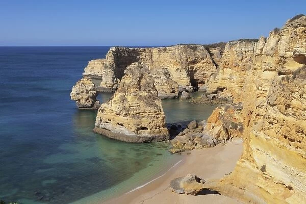 Praia da Marinha beach, rocky coast, Lagoa, Algarve, Portugal, Europe