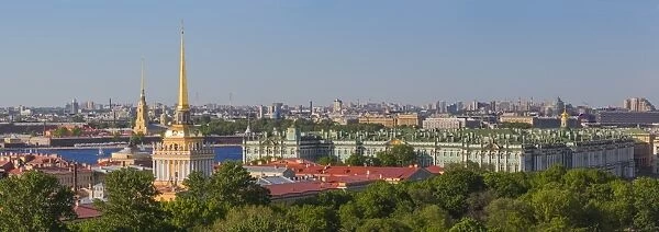 Admiralty building, View from the Colonnade of St. Isaacs Cathedral, Saint Petersburg