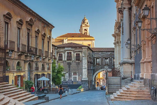 Catania, Sicily. Baroque street Via Crociferi, Churches of San Francesco