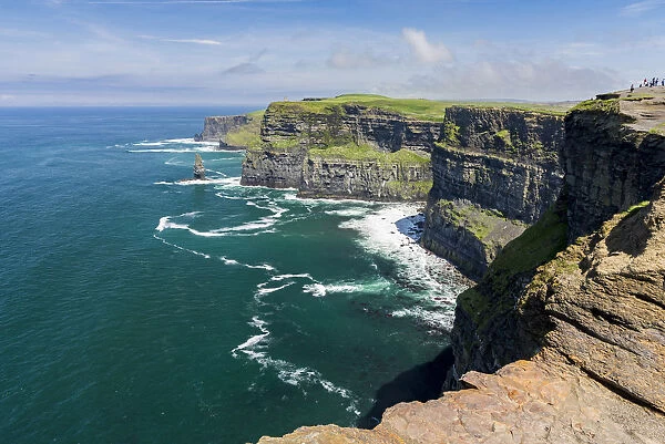 Cliffs of Moher with Breanan rock on the background. Liscannor, Munster, Co. Clare
