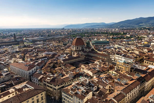 Europe, Italy, Tuscany, Florence, Basilica di San Lorenzo and Rooftops