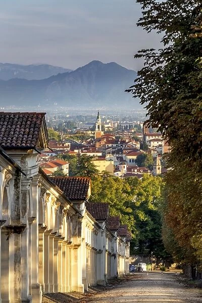 Italy, Italia. Veneto. Vicenza. Monte Berico Sanctuary, the Scalette is a 192 steps