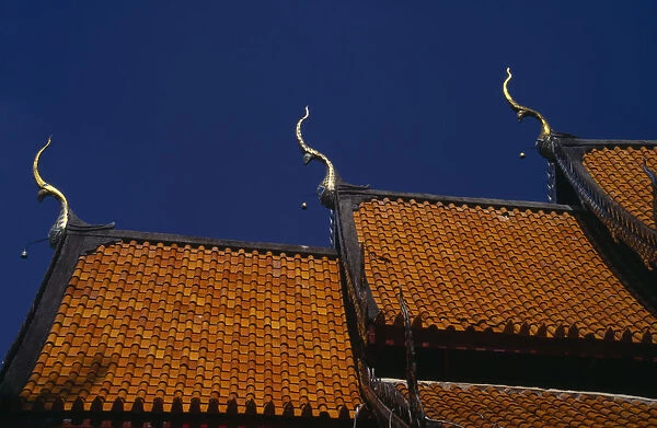 20081201. thailand, north, chiang mai, temple roof detail