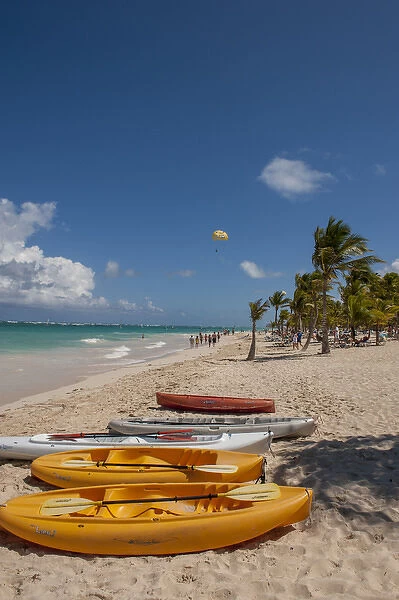 Dominican Republic, Punta Cana, Higuey, Bavaro, Bavaro Beach, kayaks