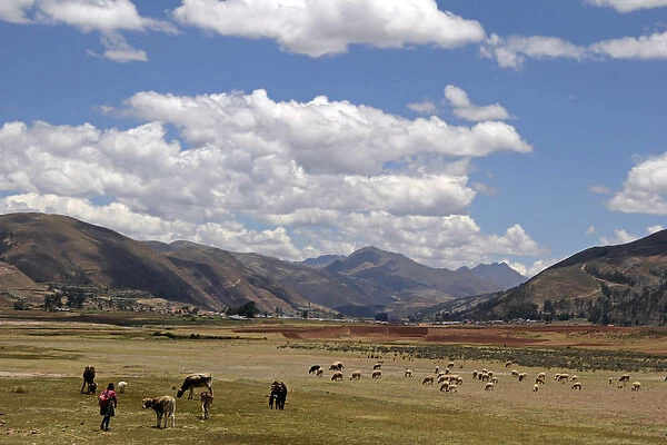 South America, Peru. The scenic skies of the high Andes, en route between Cusco and Puno