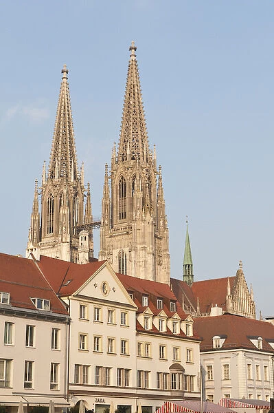 Spires of St. Peters Catherdral in Regensburg, Germany