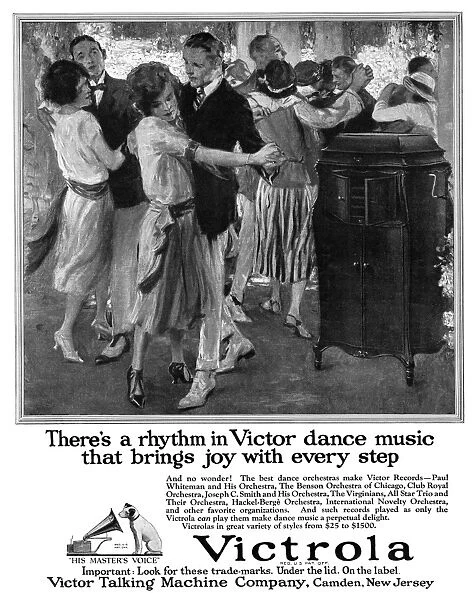 AD: VICTROLA, 1922. American advertisement for the Victrola phonograph, manufactured