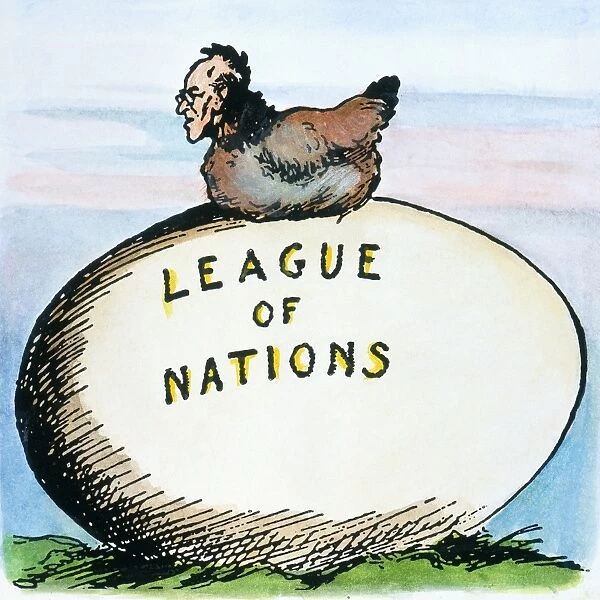 American cartoon, c1919, illustrating President Woodrow Wilsons deep commitment and personal sense of responsibility to the League of Nations