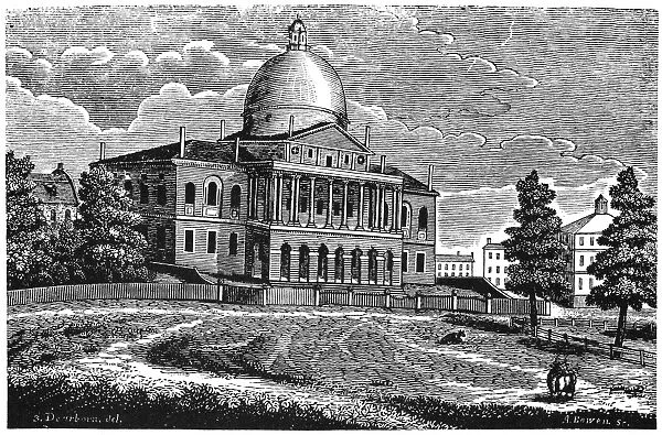 BOSTON: STATE HOUSE, 1817. Massachusetts State House, designed by Charles Bullfinch