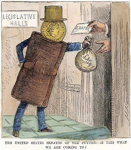 CARTOON: CORRUPTION, 1883. The United States senator of the future - is this what