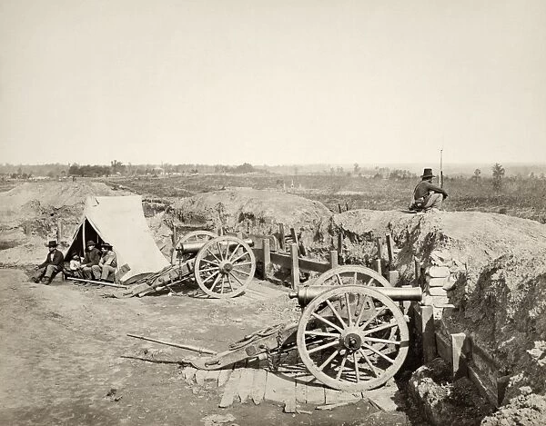 CIVIL WAR: ATLANTA, 1864. View from a Confedrate fort at Atlanta, Georgia. Photograph by George Barnard, 1864