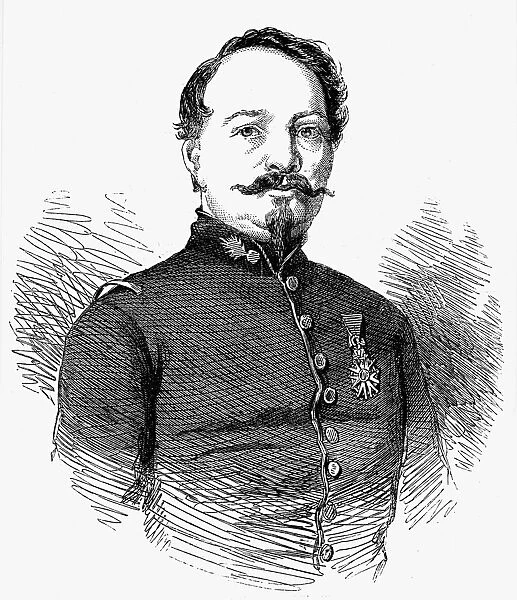 CLAUDE ETIENNE MINIE (1814-1879). French army officer and inventor. Wood engraving, 1855