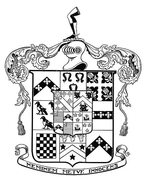COAT OF ARMS. Coat of arms of Thomas John Eyre, Esq. of Upper Court, Co. Kilkenny