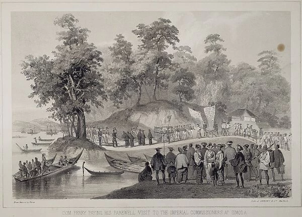 COMMODORE MATTHEW PERRY (1794-1858) paying his farewell visit to the Japanese Imperial