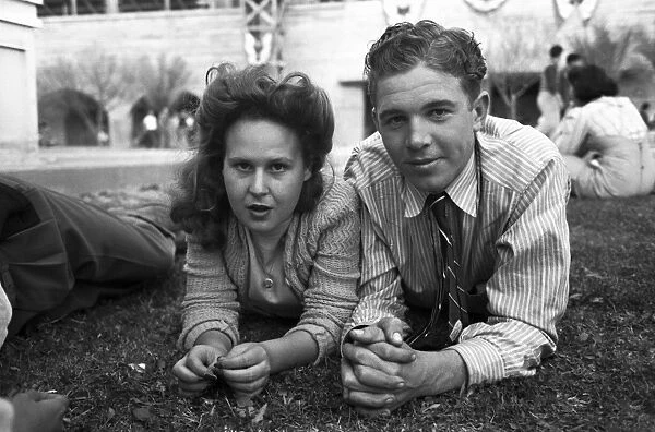 COUNTY FAIR, 1942. Young couple at the Imperial County Fair, El Centro (vicinity), California