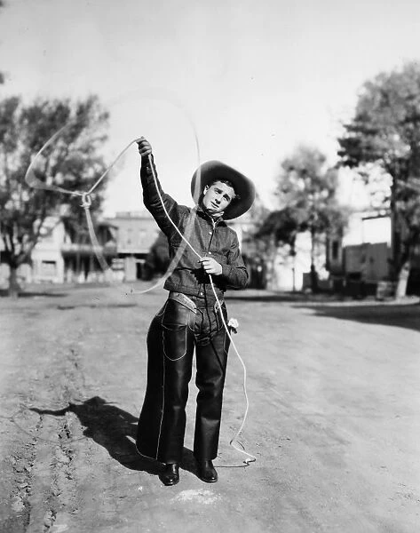 COWBOY, 1920s. Rex King, a cowboy on a Hollywood silent movie set in the 1920s