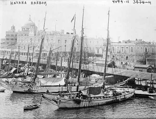 CUBA: HAVANA HARBOR. View of Havana harbor. Photograph, late 19th or early 20th century
