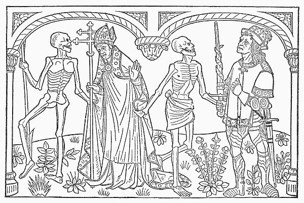 DANCE OF DEATH, 1490. Death and the Pope  /  Death and the Emperor