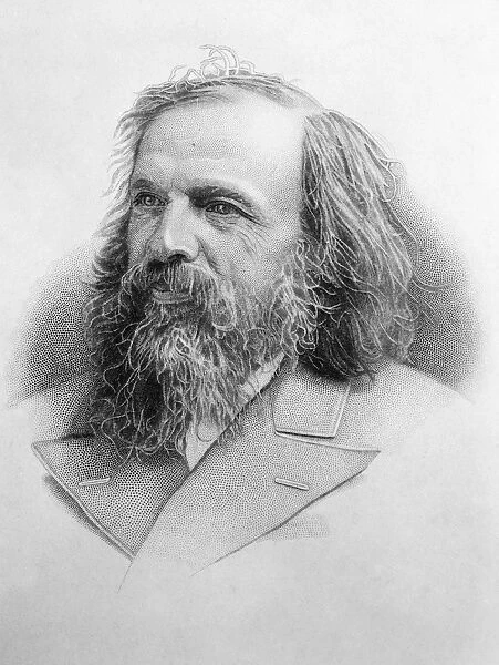DMITRI IVANOVICH MENDELEYEV (1834-1907). Russian chemist. Engraving, late 19th century