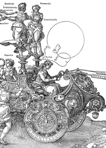 DURER: TRIUMPH CAR, 1518. The Great Triumphal Car. Woodcut by Albrecht Durer, 1518