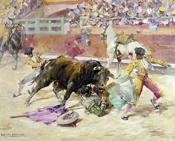 The Fall of the Picador. Oil on canvas, c1900, by Roberto Domingo