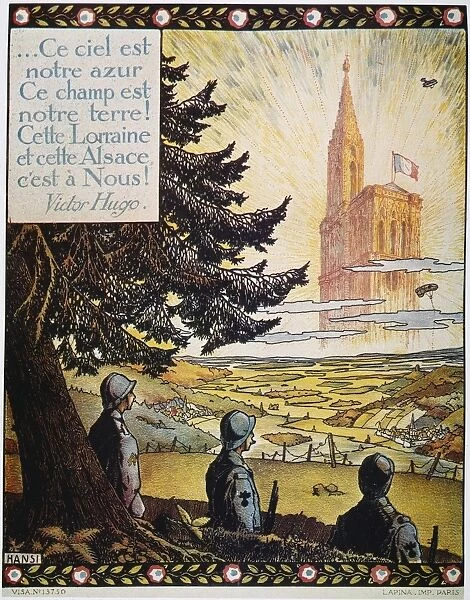 FRENCH WORLD WAR I POSTER. Lorraine and Alsace Are Ours! : French World War I