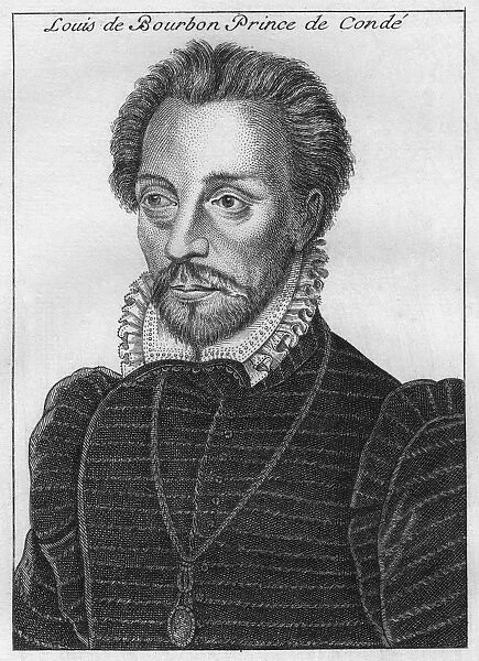 LOUIS DE BOURBON (1530-1569). Prince of Conde. Engraving, c1730