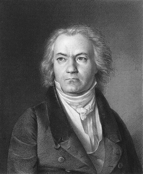 LUDWIG VAN BEETHOVEN (1770-1827). German composer. Steel engraving after a painting, 1823, by Ferdinand Waldmueller