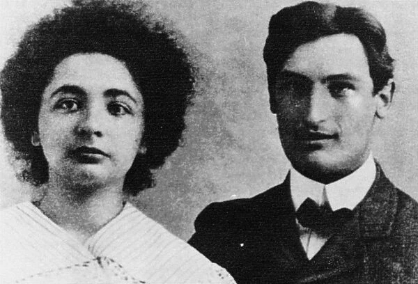 MAJA & PAUL WINTELER. Wedding photograph of Maja (1881-1951), younger sister of Albert Einstein