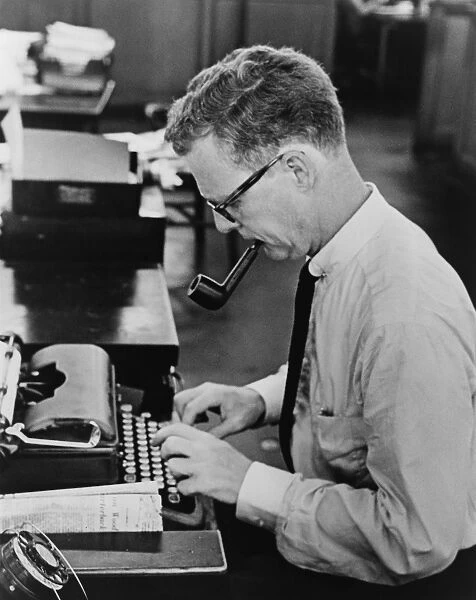 MURRAY KEMPTON (1917-1997). American journalist and writer. Photograph by Al Ravenna