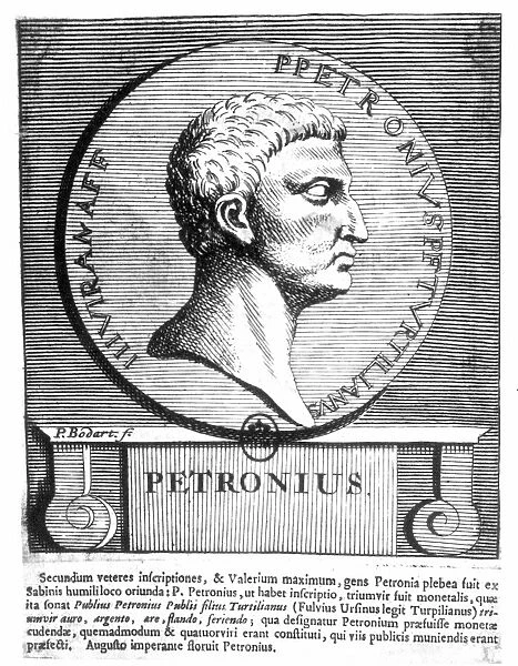 PETRONIUS (d. 66 A. D. ). Surnamed Arbiter. Roman writer. Copper engraving, 18th century