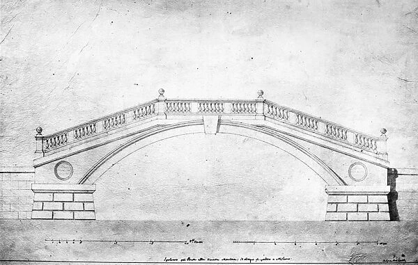 Plan for a bridge in Venice, Italy, by Giovanni Antonio Selva, late 18th or early 19th century