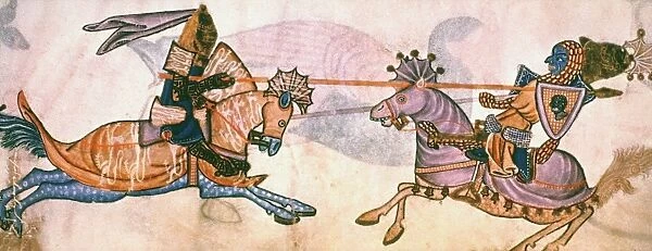 RICHARD I & SALADIN. King Richard I of England (left) in combat with Saladin