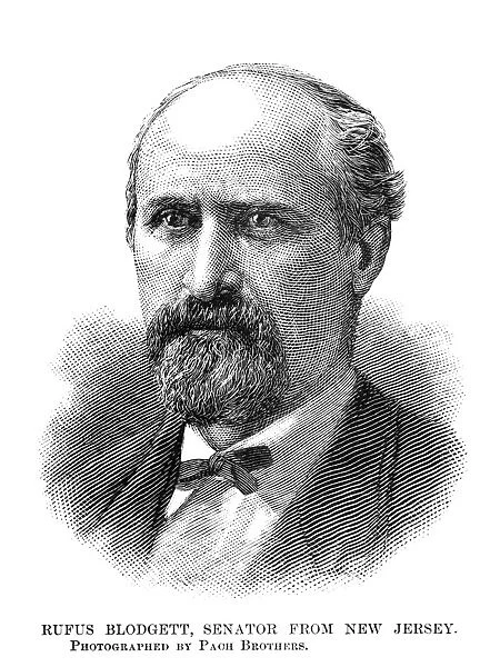 RUFUS BLODGETT (1834-1910). U. S. Senator from New Jersey. Engraving, American, 1887