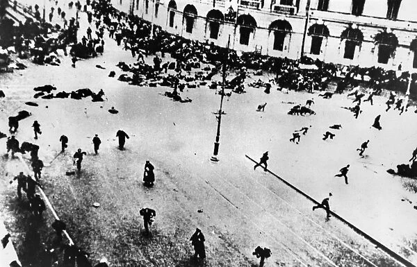 RUSSIAN REVOLUTION, 1917. A riot after the Provisional Government opened fire